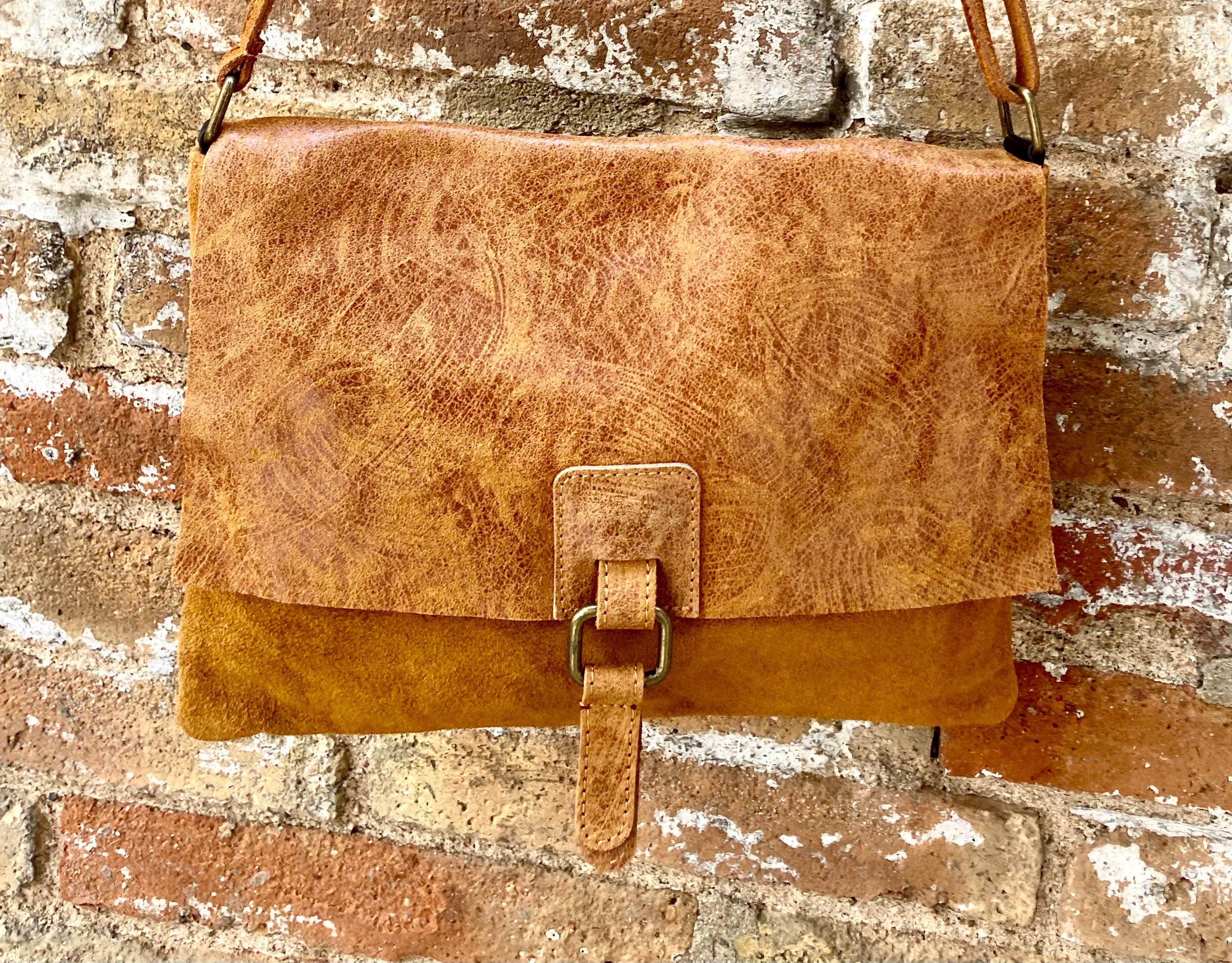 Camel brown suede bag. Genuine leather purse. cossbody / messenger bag in soft natural leather for books, tablets. Tan brown suede purse