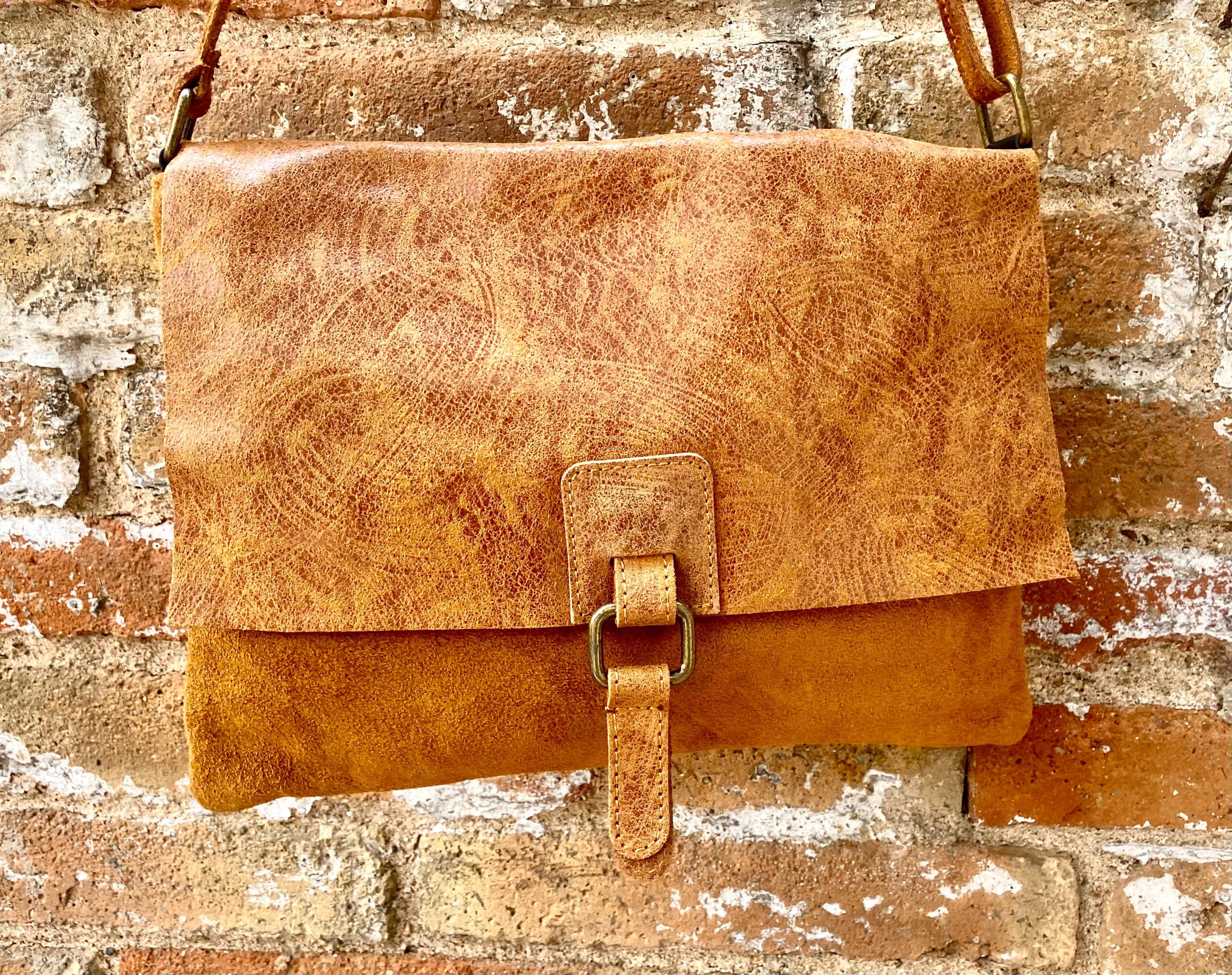 Camel brown suede bag. Genuine leather purse. cossbody / messenger bag in soft natural leather for books, tablets. Tan brown suede purse