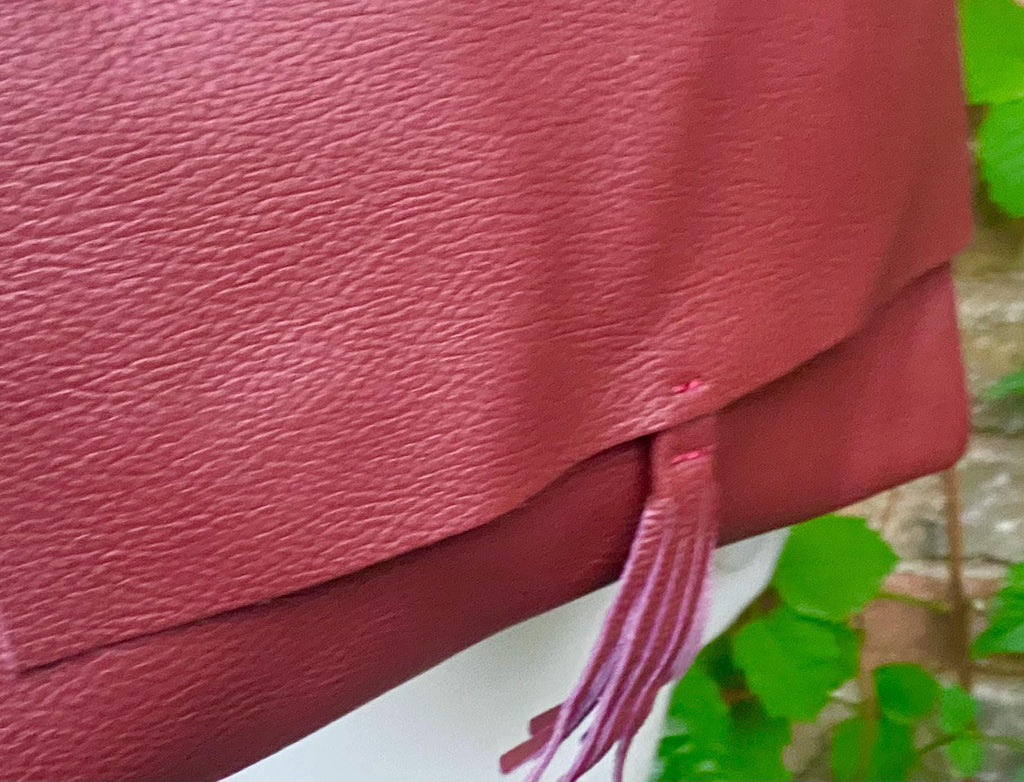 Burgundy crossbody / shoulder bag with zipper +flap. Soft genuine wine red leather. Dark red genuine leather purse.