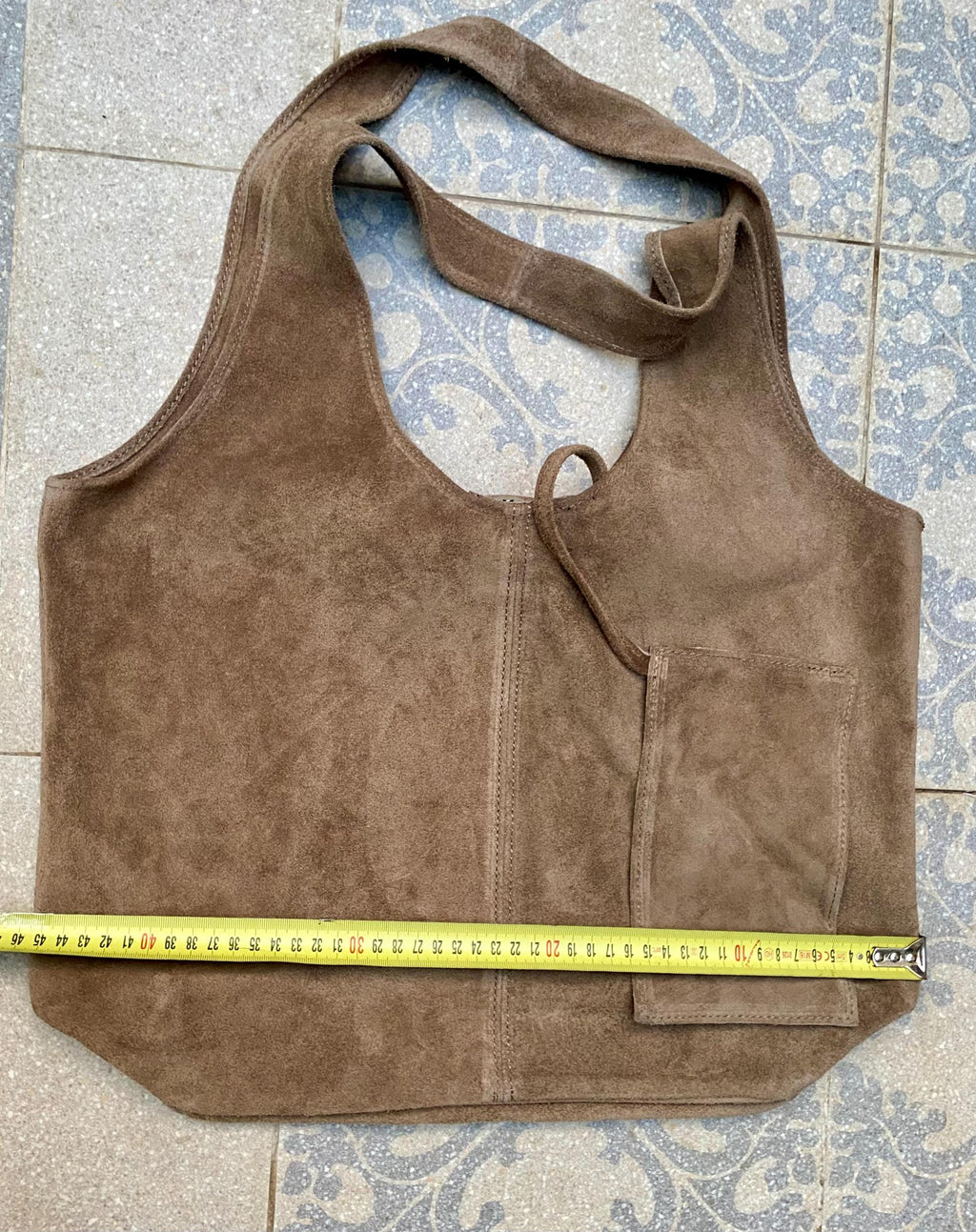 Dark brown suede leather bag with 2 shoulder straps. Soft genuine leather bag. BROWN leather laptop bags. Chocolate brown suede purse