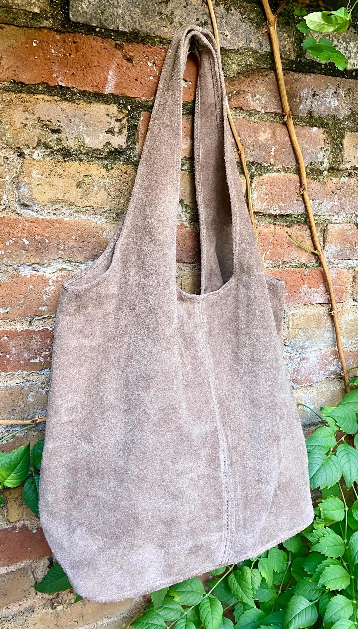 Dark brown suede leather bag with 2 shoulder straps. Soft genuine leather bag. BROWN leather laptop bags. Chocolate brown suede purse