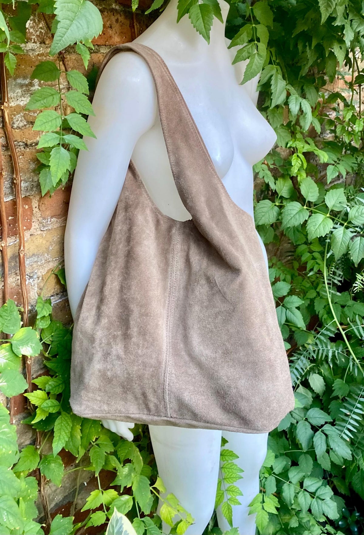 Dark brown suede leather bag with 2 shoulder straps. Soft genuine leather bag. BROWN leather laptop bags. Chocolate brown suede purse