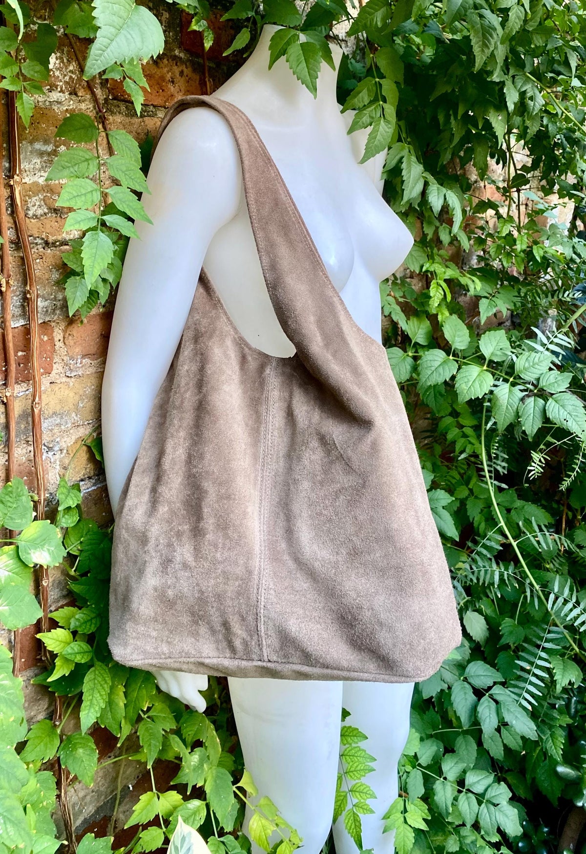 Dark brown suede leather bag with 2 shoulder straps. Soft genuine leather bag. BROWN leather laptop bags. Chocolate brown suede purse