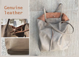 Tote leather bag in GRAY. Leather shopper in gray. Soft natural GENUINE leather . Large bag for your laptop, books. Gray leather shopper.