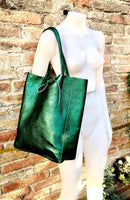 Special listing for ANNA. 4 genuine leather tote bags in green, gold, pink-gold and silver