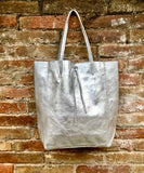 Special listing for ANNA. 4 genuine leather tote bags in green, gold, pink-gold and silver