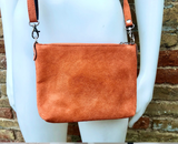 Special listing for Tameka - 3 small suede bags in black, orange and camel brown