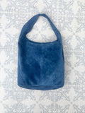 BLUE suede bag. Large SLOUCH leather bag in blue. Soft natural suede. Genuine leather bag. Boho bag. TOTE bag. Laptop, tablet bag.