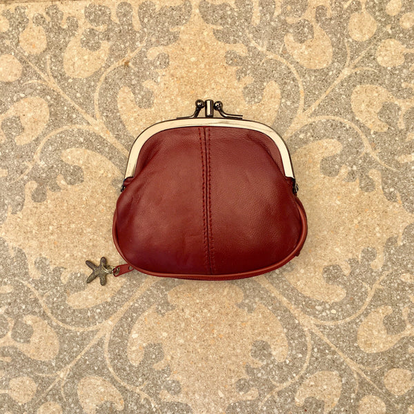 Burgundy leather handbag hi-res stock photography and images - Alamy