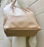 TOTE leather bag in LIGHT peach beige. Soft GENUINE  leather bag. Large beige leather bag. Laptop, tablet bag, leather bag for books.