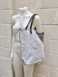 Large TOTE leather bag in light GRAY. Soft natural suede bag. Genuine leather shopper. Laptop or book bag in suede. Large crossbody bag.