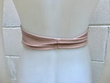 Pink obi belt in soft leather. Wrap belt in  light pink. Wide waist belt in genuine leather. Wraparound belt. Boho sash in soft dusty pink