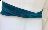 Blue suede OBI belt, wrap belt in TEAL leather. Dark turquoise waist belt , wraparound obi belt. Sof genuine leather waist belt in teal blue