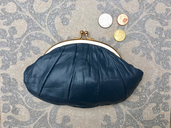 Blue tartan kiss clasp purse, metal frame purse... - Folksy