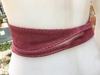 Raspberry pink wide suede belt. Wrap belt in soft suede, genuine leather, waist belt,orchid obi, boho belt, bohemian sash, boho, pink  belt