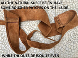 CAMEL BROWN obi belt. Wrap belt in soft suede. Wraparound waistbelt. Wide model. Boho dressbelt in TOBACCO suede . Saddle brown leather belt