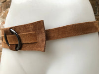 Boho 70s , 80s style CAMEL brown suede OBI belt. Wrap belt in  natural soft suede.  waist belt. Brown wraparound  belt in genuine leather