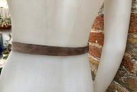 Boho 70s , 80s style taupe brown suede OBI belt. Wrap belt in natural soft suede. waist belt. Light brown wraparound belt in genuine leather