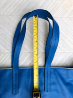 COBALT blue leather bag with zipper. Genuine leather shopper bag. Large BLUE shoulder bag for your laptop, books. Soft leather shopper