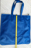 COBALT blue leather bag with zipper. Genuine leather shopper bag. Large BLUE shoulder bag for your laptop, books. Soft leather shopper