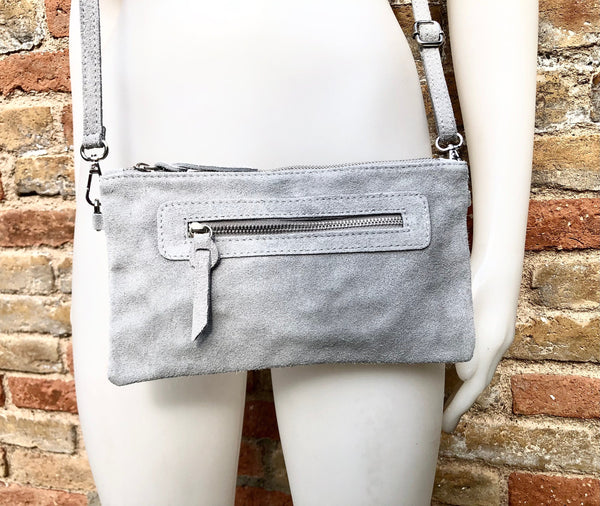 Suede Cross-Body Bag Grey | Leather bags | Accessorize Global