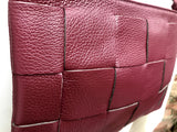 Small leather bag in burgundy. GENUINE leather crossbody bag. Wine red purse with zipper and remomable wistlet. Dark red leather bag