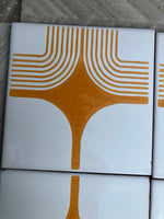 Special listing for  Karyn, 12 white-orange 70s geometric tiles from Spain